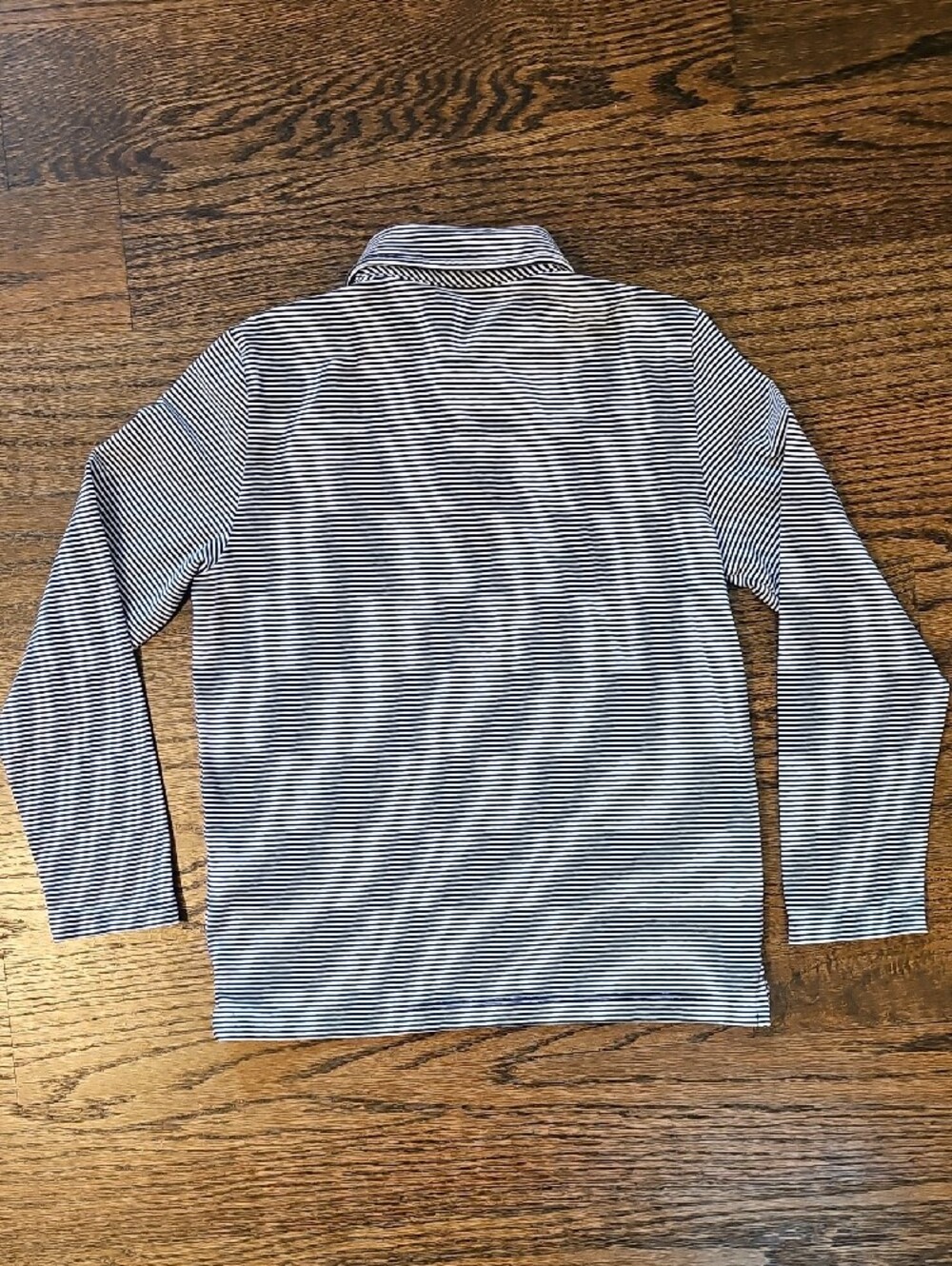 Vineyard Vines Navy & White Striped Long Sleeve Edgartown Polo Size 7 - Picture 7 of 9